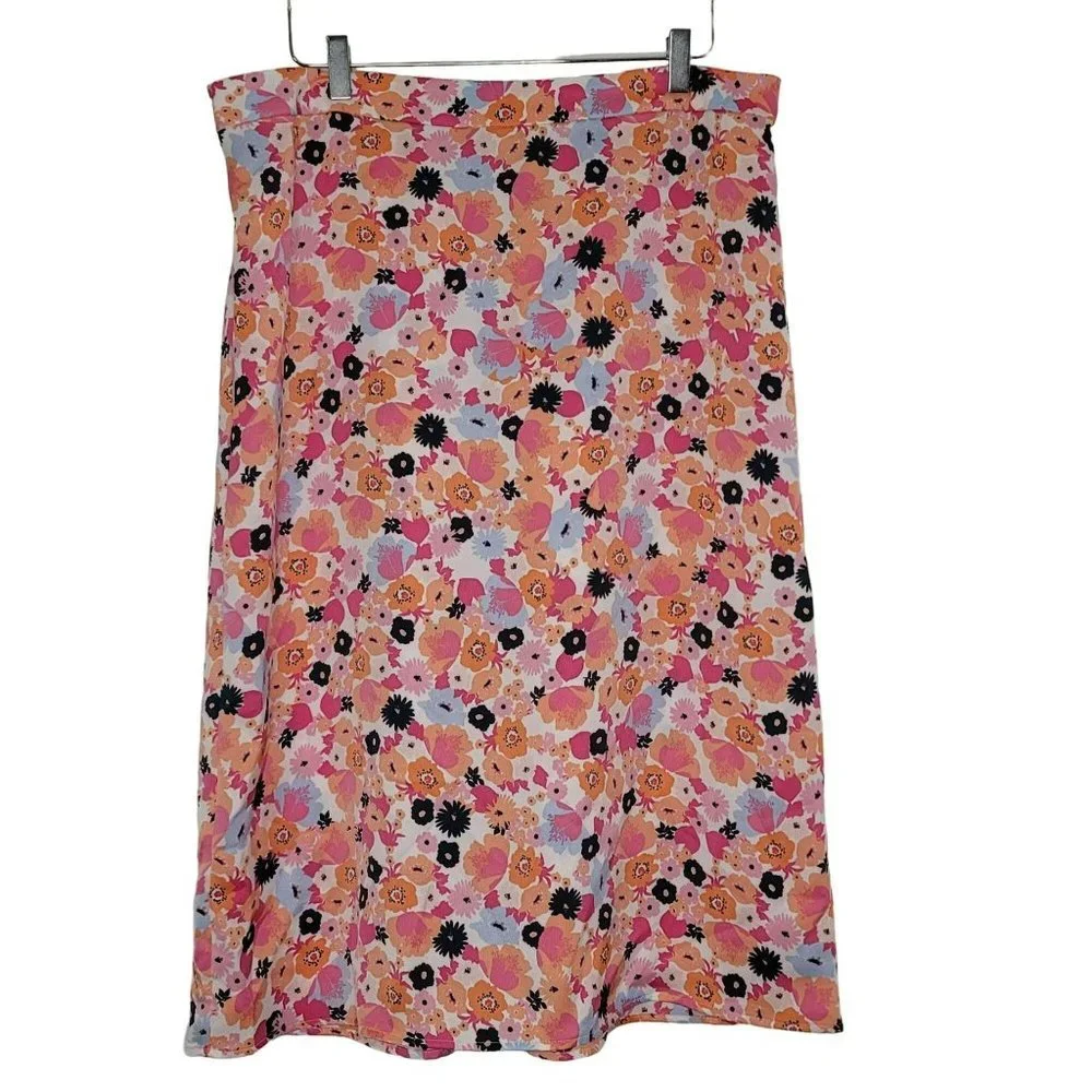 Charter Club XL Pull On Floral Skirt Elastic Waist Multicolor
